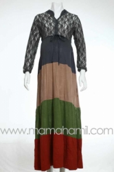 gamis hamil cantik brokat abu   GMS 84  large